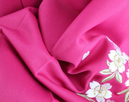 卒業式袴単品レンタル[刺繍]濃いピンク色に桜刺繍[身長168-172cm]No.690